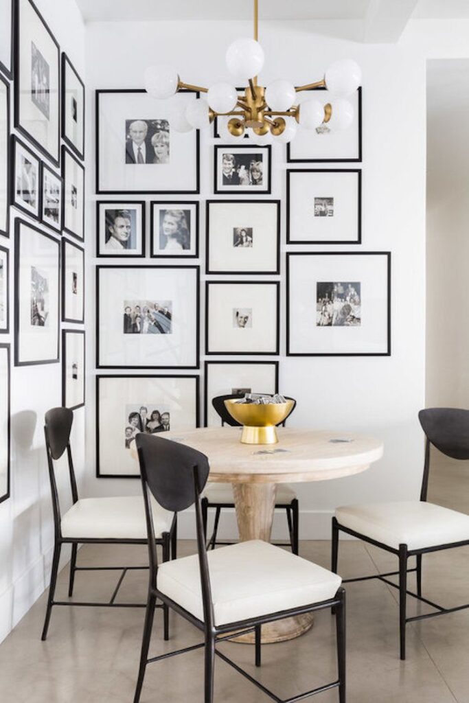 Gallery wall dining nook